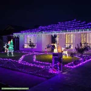 Christmas Light display at 26 Oxford Drive, Andrews Farm