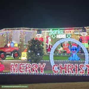 Christmas Light display at 25 Amber Grove, Bolwarra Heights