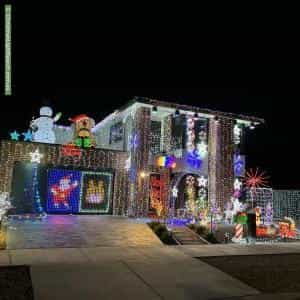 Christmas Light display at 36 Wichita Grove, Lara