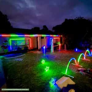 Christmas Light display at 28 Rothschild Street, Woodcroft