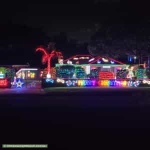 Christmas Light display at 5 Hampshire Crescent, Valley View