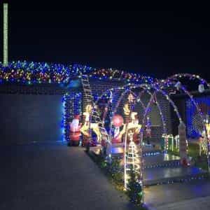 Christmas Light display at 61 Palm Avenue, Royal Park