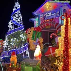 Christmas Light display at 16 Pine Edge Drive, Landsborough
