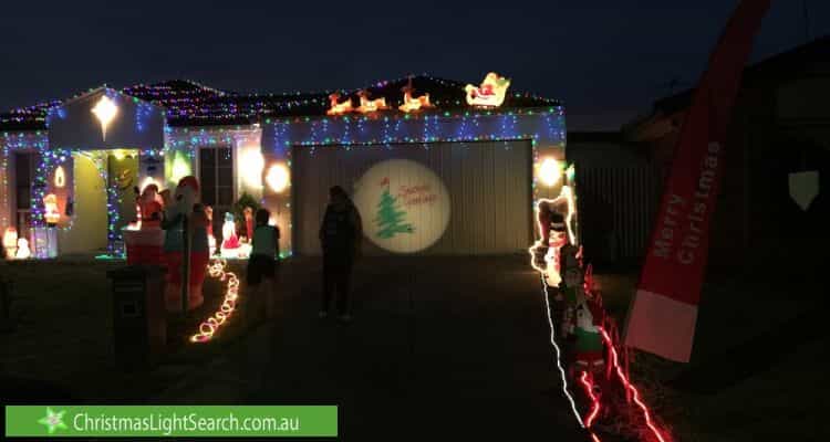 Christmas Light display at 2 Rogers Close, Burnside