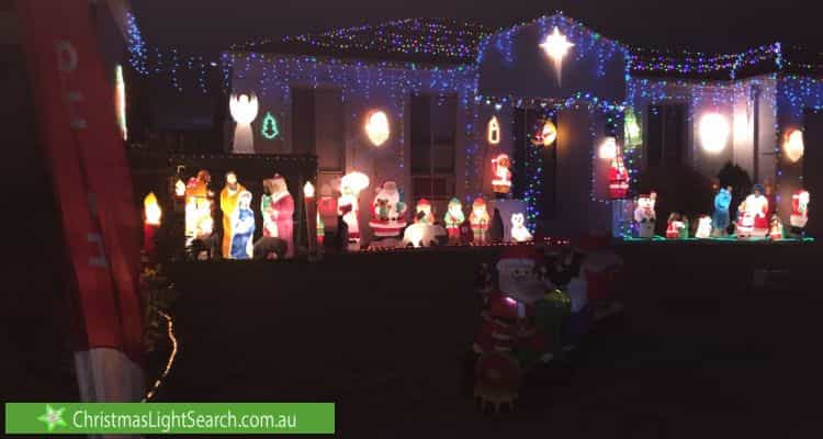 Christmas Light display at 2 Rogers Close, Burnside