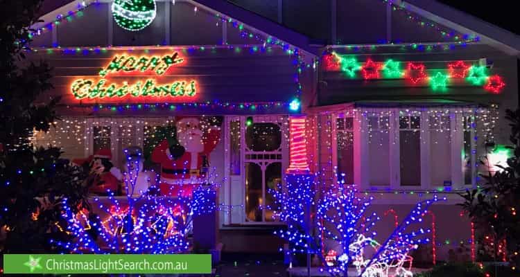 Christmas Light display at 13 Tennyson Avenue, Preston