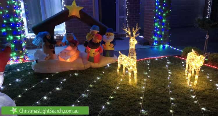 Christmas Light display at 9 River Rose Street, Greenvale