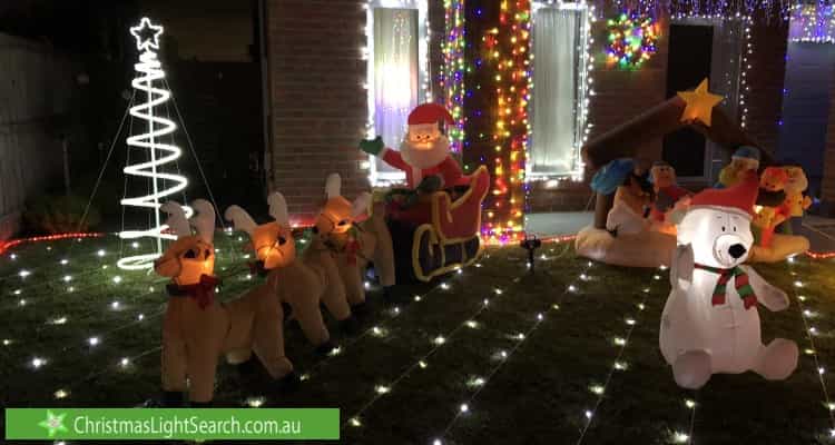 Christmas Light display at 9 River Rose Street, Greenvale