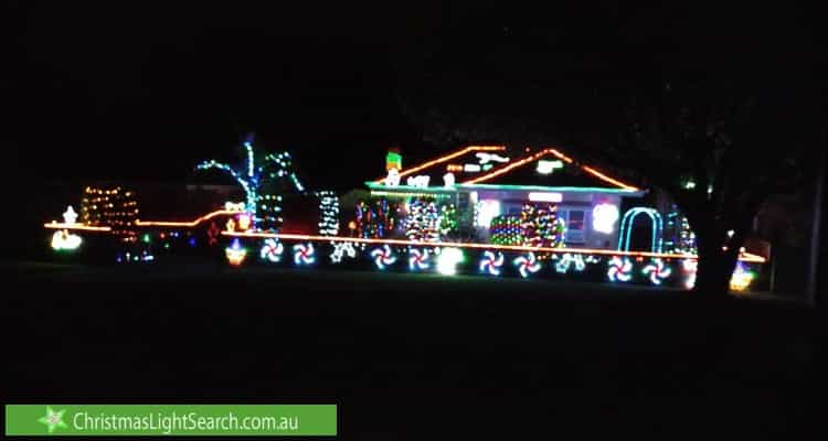 Christmas Light display at 5 Hampshire Crescent, Valley View