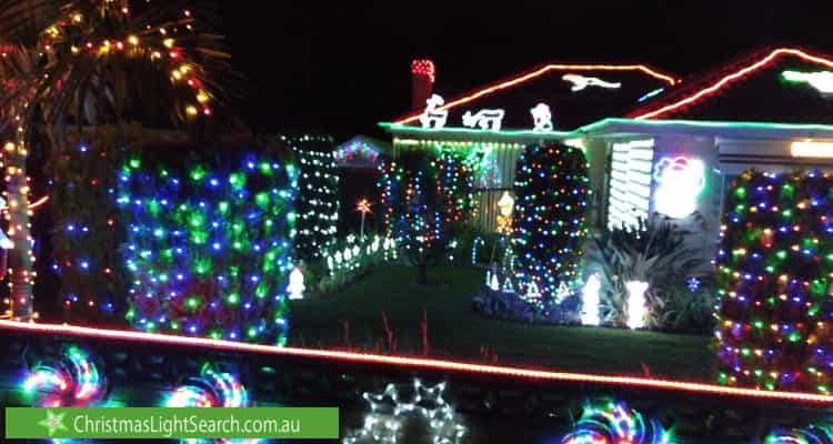 Christmas Light display at 5 Hampshire Crescent, Valley View