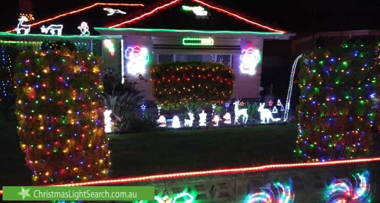 Christmas Light display at 5 Hampshire Crescent, Valley View