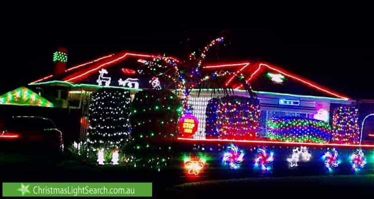 Christmas Light display at 5 Hampshire Crescent, Valley View