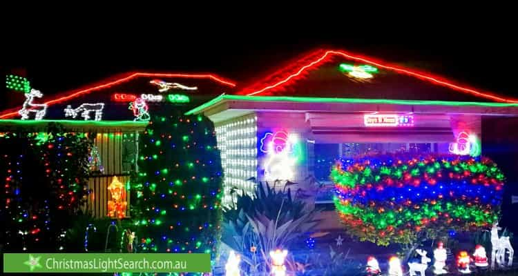 Christmas Light display at 5 Hampshire Crescent, Valley View