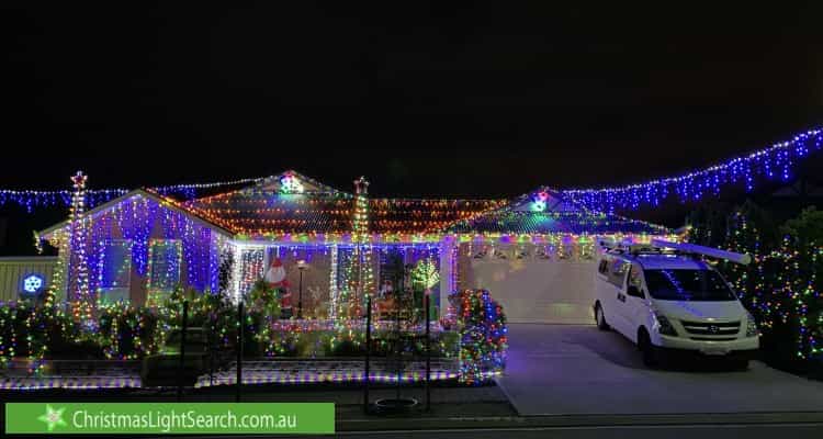 Christmas Light display at 32 Steamranger Drive, Sheidow Park