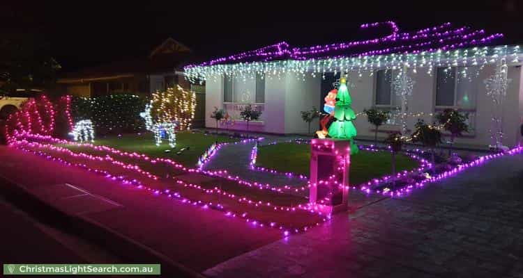 Christmas Light display at 26 Oxford Drive, Andrews Farm