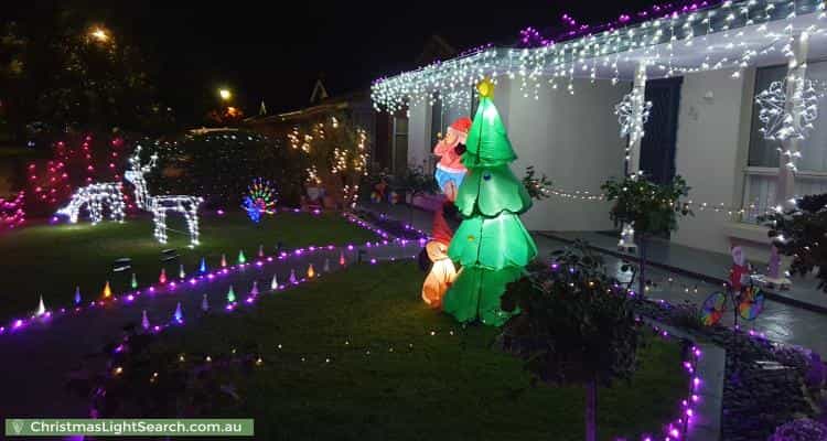 Christmas Light display at 26 Oxford Drive, Andrews Farm