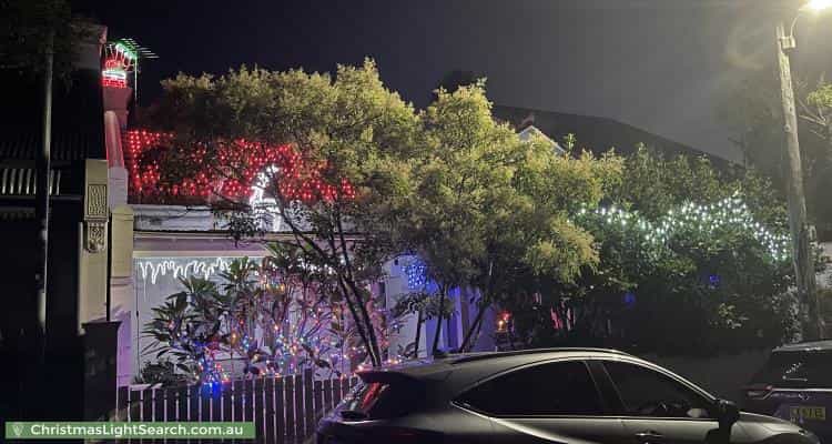 Christmas Light display at 20 Kent Street, Newtown