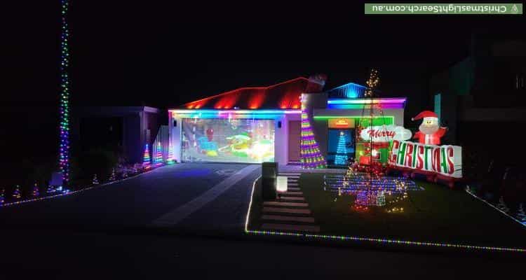 Christmas Light display at 24 Woodloes Street, Piara Waters