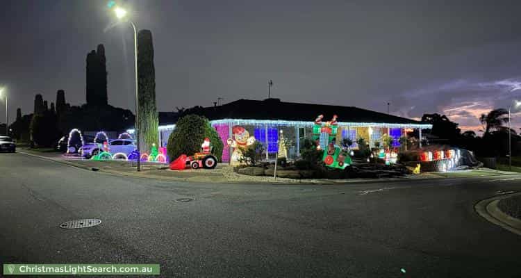 Christmas Light display at 41 Perre Drive, Craigmore