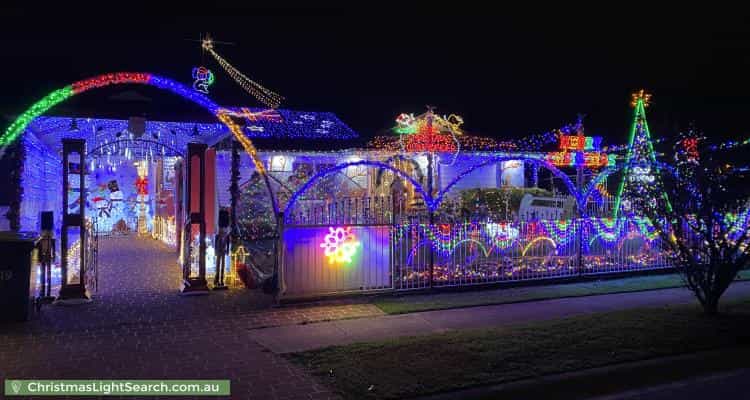 Christmas Light display at 19 Climus Street, Hassall Grove