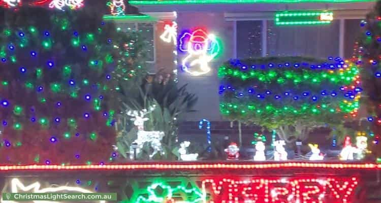 Christmas Light display at 5 Hampshire Crescent, Valley View