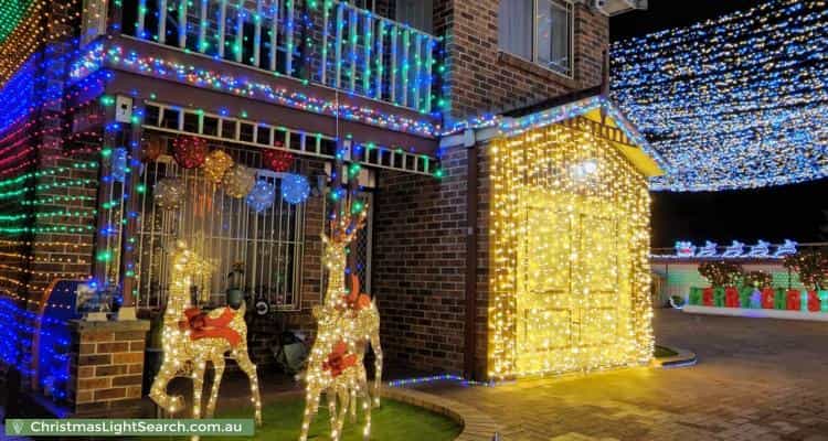 Christmas Light display at 76-78 Nuwarra Road, Moorebank