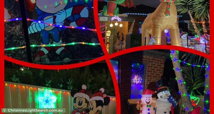 Christmas Light display at 54 Brush Road, Epping