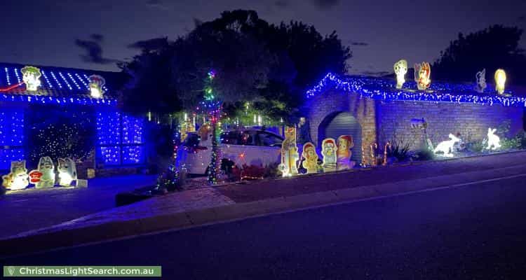 Christmas Light display at 5 Hooke Place, Charnwood