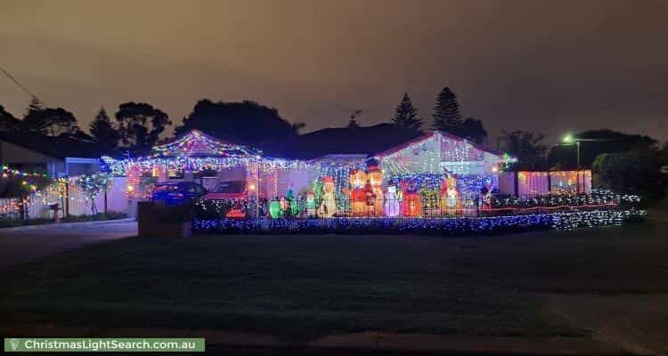 Christmas Light display at 105 Seabrooke Avenue, Rockingham