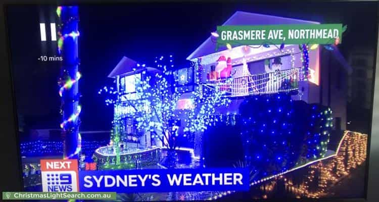 Christmas Light display at 46 Grasmere Avenue, Northmead