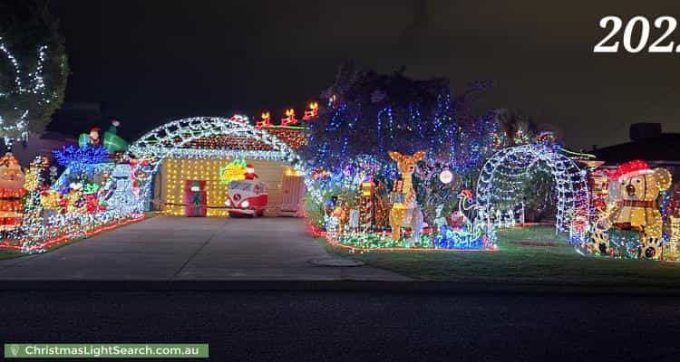Christmas Light display at 9 Palmer Crescent, High Wycombe