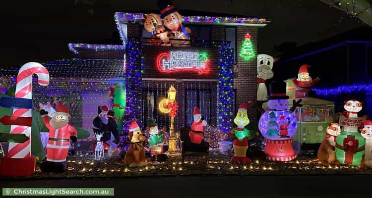Christmas Light display at 6 Quartz Grove, Epping