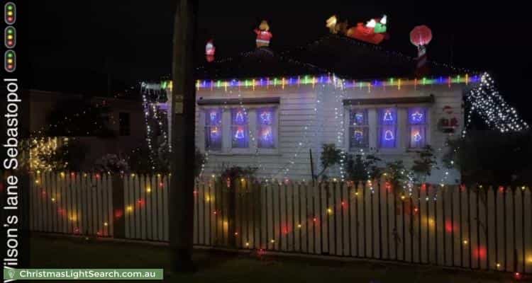 Christmas Light display at 37 Wilsons Lane, Sebastopol