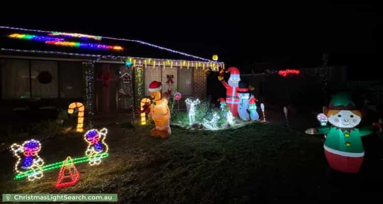 Christmas Light display at 16 Wanbi Court, Craigmore