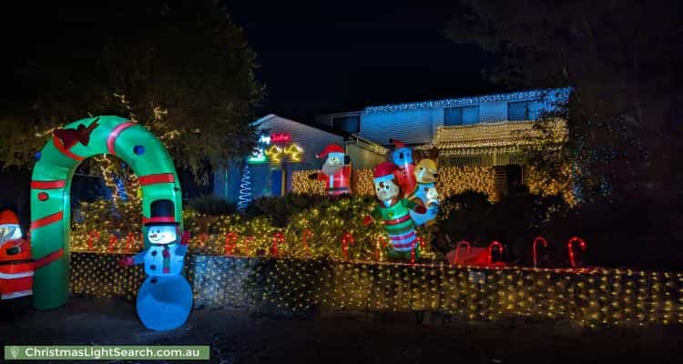 Christmas Light display at 25 Ardlethan Street, Fisher