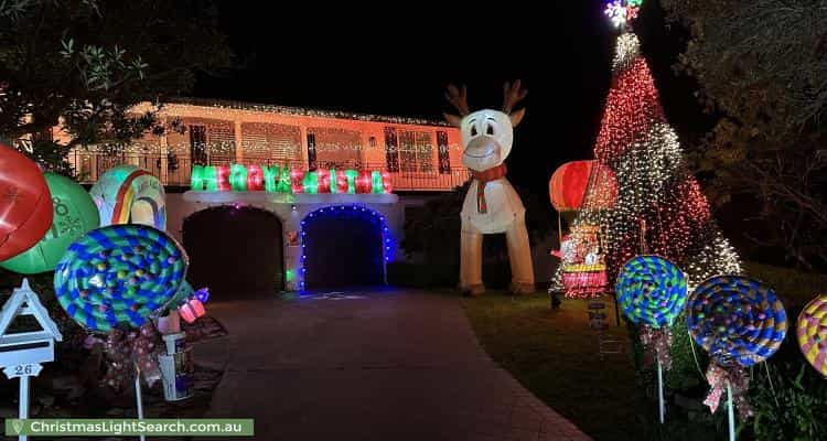 Christmas Light display at 26 Nicholson Avenue, St Ives