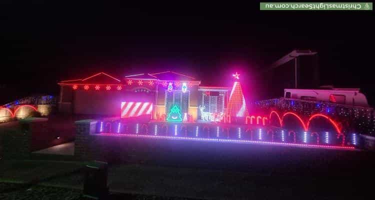 Christmas Light display at 18 Brunswick Place, Taylors Hill