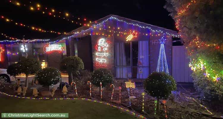 Christmas Light display at 17 Lord Hobart Court, Surrey Downs
