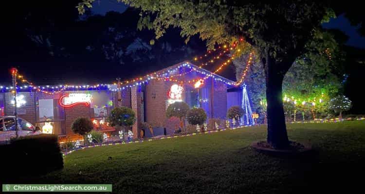 Christmas Light display at 17 Lord Hobart Court, Surrey Downs