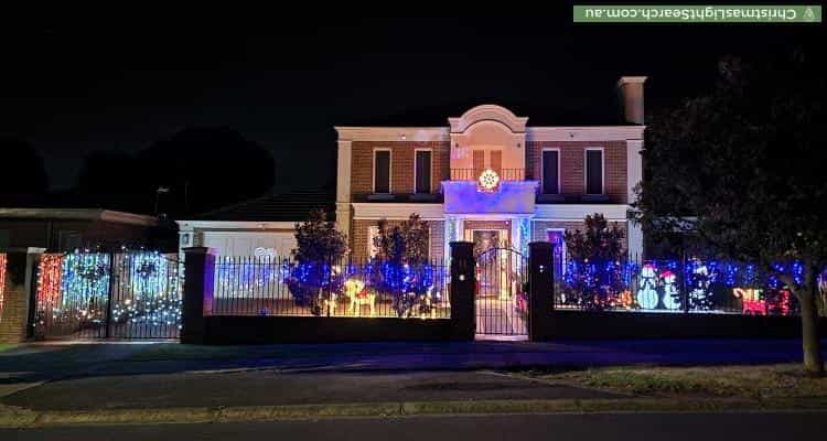 Christmas Light display at 11 Woodhouse Road, Doncaster East