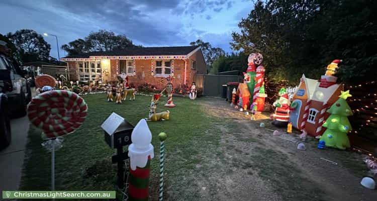 Christmas Light display at 10 Trimmer Place, Kambah