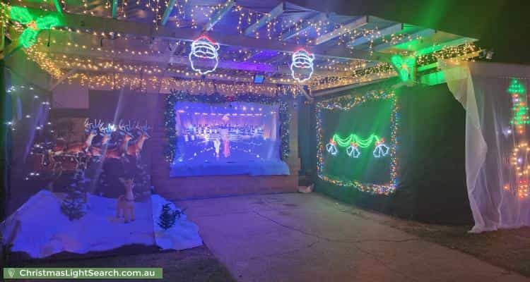 Christmas Light display at 128 Jacaranda Avenue, Logan Central