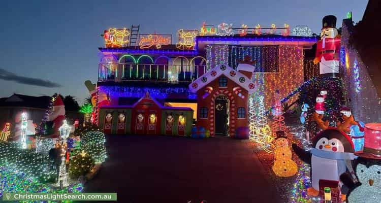 Christmas Light display at 107 Branscombe Road, Claremont