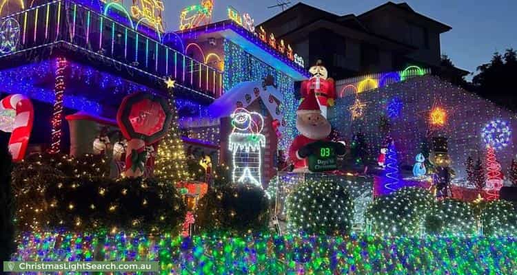 Christmas Light display at 107 Branscombe Road, Claremont