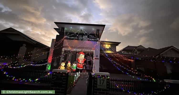 Christmas Light display at 17 Ewen Street, Roselands