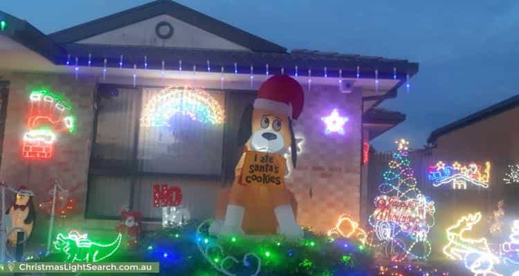 Christmas Light display at 17 Delma View, Gungahlin