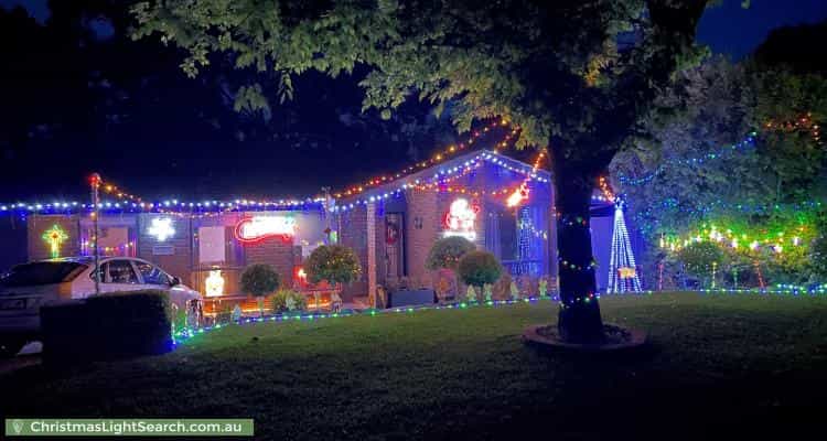 Christmas Light display at 17 Lord Hobart Court, Surrey Downs
