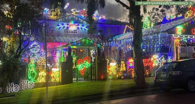 Christmas Light display at  Linfield Street, Mansfield