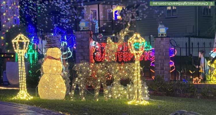 Christmas Light display at  Linfield Street, Mansfield