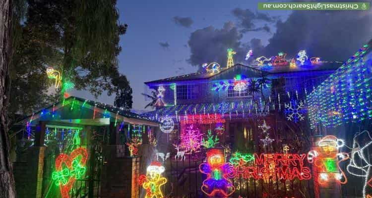 Christmas Light display at  Linfield Street, Mansfield